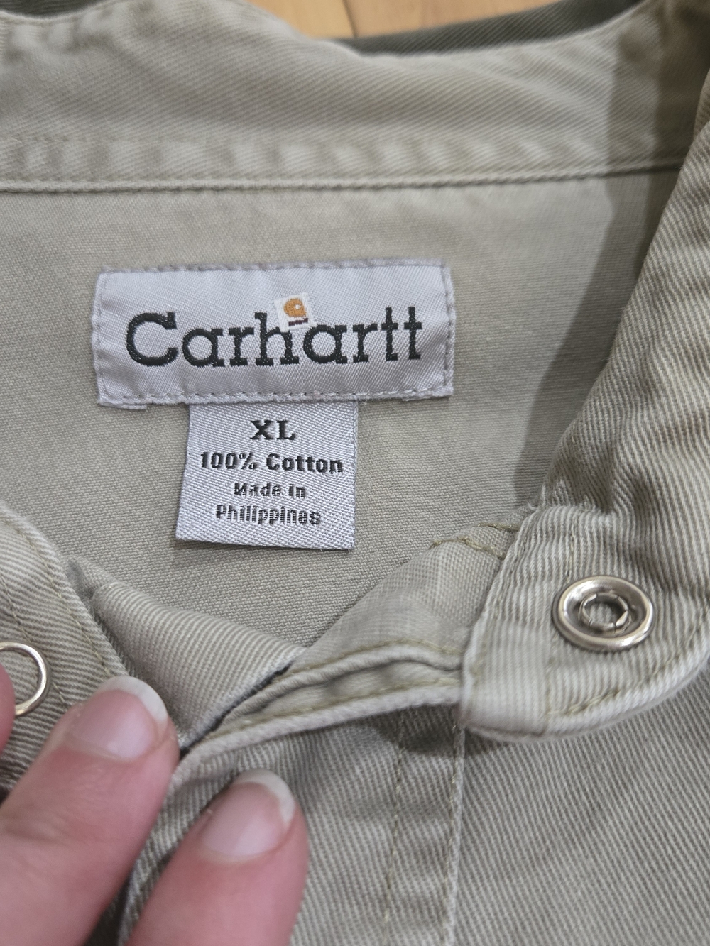Vintage Carhartt Ironwood Two-Tone Western Snap Work Shirt - Picture 2 of 10